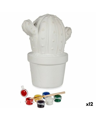 Spaarpot die je kunt verven Cactus 12 x 21 x 17 cm (12 Stuks)