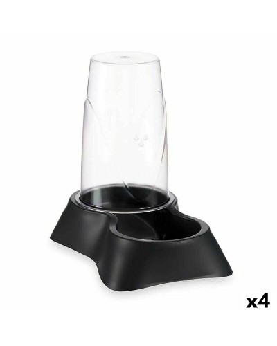 Lemmikin ruokinta-astia Annostelija Musta polypropeeni 3,5 L 21,5 x 32,5 x 32,5 cm (4 osaa)