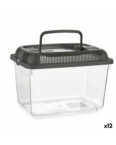 Kalasäiliö Kahvalla Medium Antrasiitinharmaa Muovinen 3 L 17 x 16 x 24 cm (12 osaa)