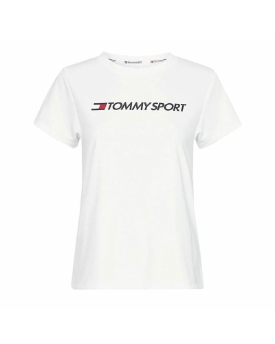 Tommy Hilfiger T-shirt Homme Logo Poitrine Blanche Coton Manches Courtes
