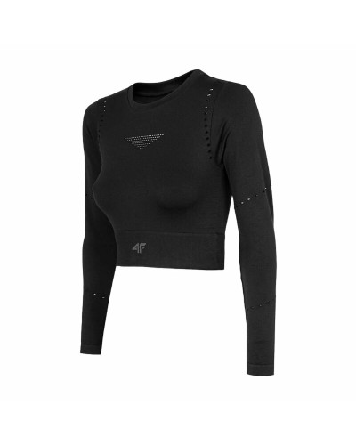 4F Pure Force Camiseta de Manga Larga para Mujer - Negro/Multi (M/L) - Deporte y Fitness
