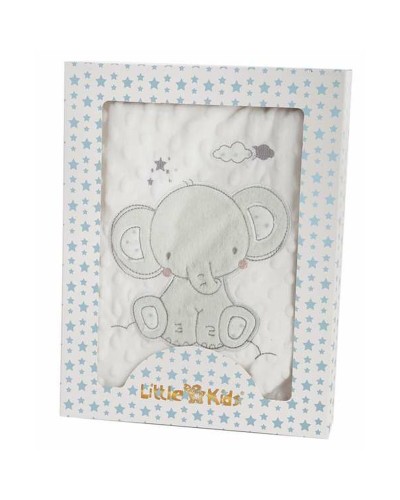 Babydeken Olifant Groen Borduurwerk Dubbelzijdig 100 x 75 cm