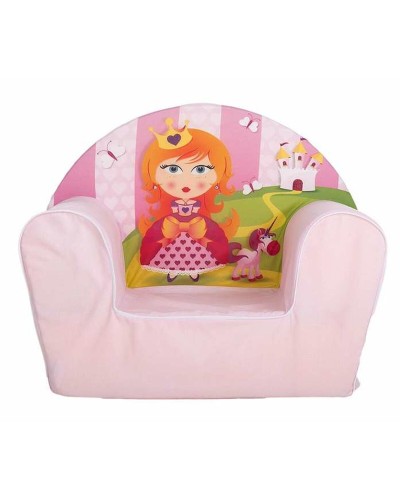 Pink Princess Armchair for Children - 44x34x53 cm
