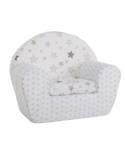 Kindersessel Sterne | Weiß/Grau | 44x34x53 cm | Komfort und Stil
