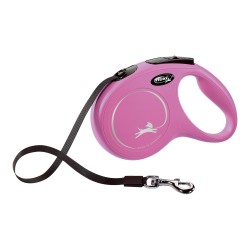 Flexi NEW CLASSIC Rollleine für Hunde Rosa - 5m, Größe S
