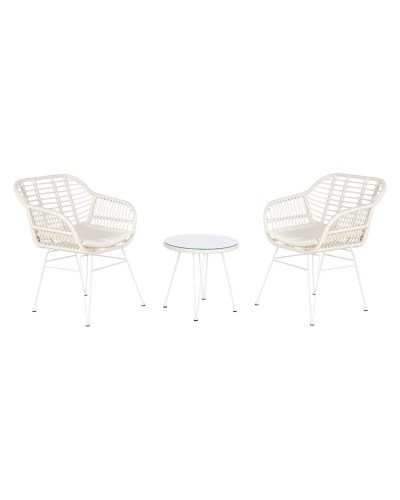 Table à manger DKD Home Decor avec 2 chaises | 56 x 57,5 x 82 cm | Décoration moderne
