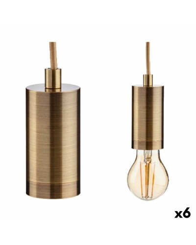 Plafondlamp Gouden Metaal 60 W 11,5 x 12 x 11,5 cm (6 Stuks)