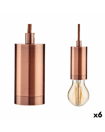 Lampadario in Bronzo Metallo 60 W | Ideale per Illuminazione Ambienti Interni (9,5 x 9,5 x 9,7 cm) | Set da 6 Unità
