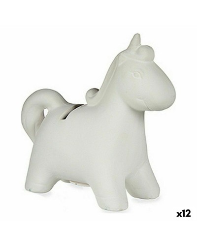 Einhorn-Spardose aus bemalbarer Keramik, 6,4 x 13 x 14 cm (12er-Pack)
