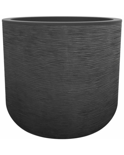 Runder Blumentopf EDA grau aus Kunststoff, Ø 40 cm - Elegant und langlebig für Innen- und Außenbereich
