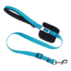 Laisse réglable Gloria : 70-102 cm, bleu clair, pour le confort et la sécurité du chien.
