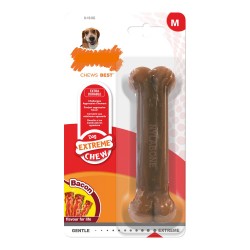 Nylabone Dura Chew : Jouet à mâcher en nylon pour chiens, taille M, aromatisé au bacon
