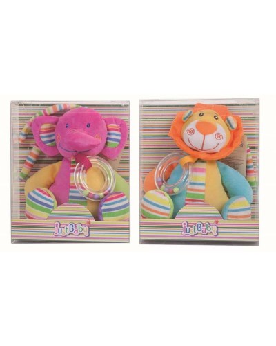 Rattle Elephant Lion 25cm - First Months Toys - Soft and Colorful

