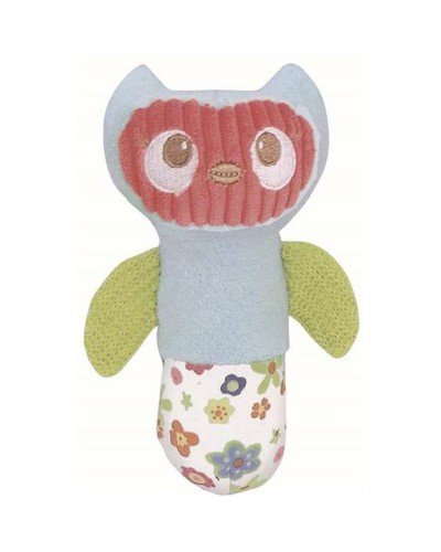 Peluche Sonaglio Gufo Neonato - Morbido, Colorato, Stimolazione Sensoriale
