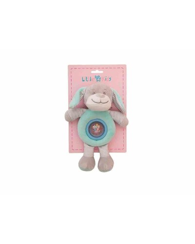 Plush Green Dog Rattle 25cm - Sensory Toy for Babies
