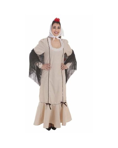 Costume Chulapa Beige Adultes Taille L (2 Pièces) - Tenue Traditionnelle Espagnole
