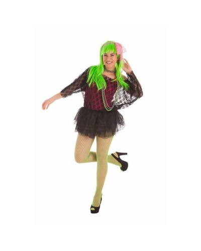 Adults Costume Neon Black M/L - 4 Piece Set Halloween Party
