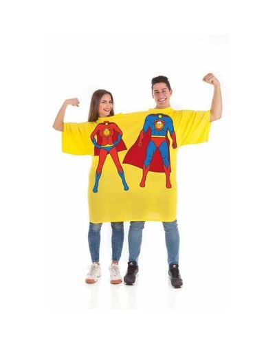 Aikuisten asut Double M/L Keltainen Supersankari Olut