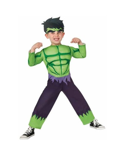 Costume Hulk Bambino 7-9 Anni - Muscoli Imbottiti - 2 Pezzi
