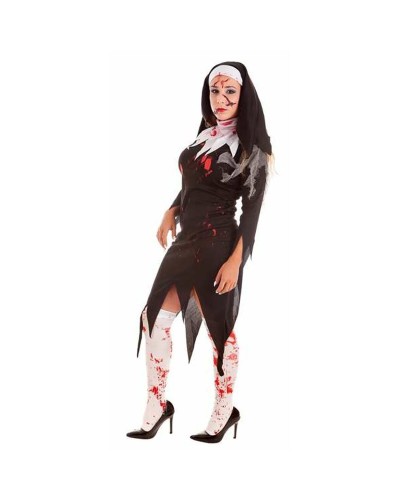 Costume Zombie Suora Adulto M/L - Halloween, Cosplay (4 Pezzi)
