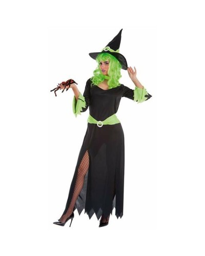 Disfraz de Bruja Verde Adulto M/L - 2 Piezas Halloween Fiesta Disfraces
