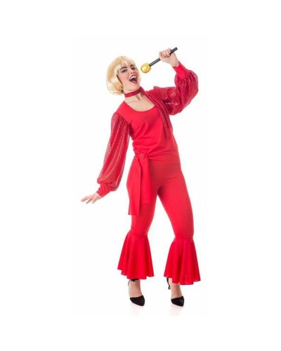 Costume Carrà Rouge Chanteuse XL - Adultes, 4 Pièces - Fête Années 70
