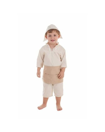 Costume Bambino Molinero 2-3 Anni Bianco - Set 4 Pezzi Tradizionale

