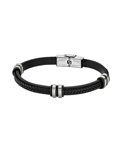 Lotus Bracciale Uomo Acciaio LS1829-2/1 Maglie Nero e Argento
