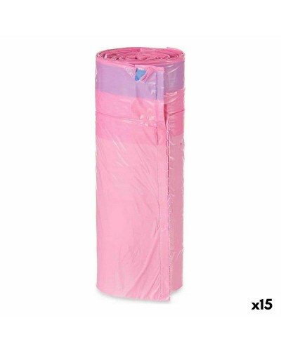 Sacs Poubelle Roses Parfumés avec Fermeture Automatique - 30 L (15 Unités)
