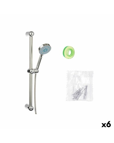 Ducha de Mano con Manguera y Soporte Plateado, Juego de 6 Unidades
