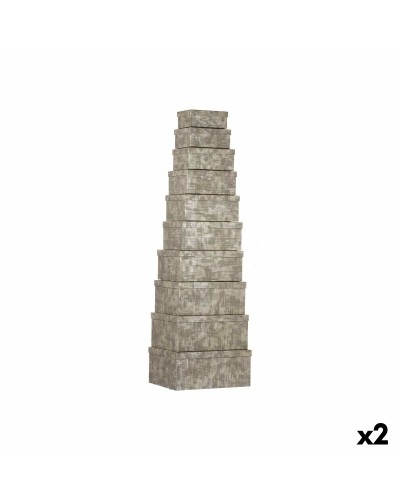 Ensemble de boîtes empilables Anthracite (2 pièces) | Organisateur de rangement en carton
