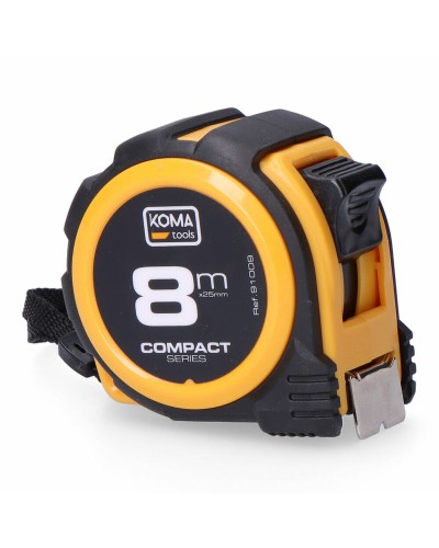 Mètre à Ruban Koma Tools Compact ABS 8 mètres x 25 mm, Mesures Précises et Durable
