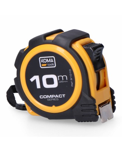 Koma Tools Mètre Ruban Compact ABS, 10 m x 25 mm pour Mesures Précises
