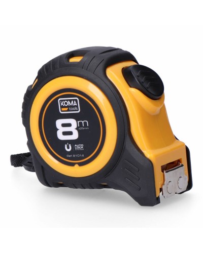 Cinta Métrica Koma Tools Magnet ABS: 8 m x 25 mm, Resistente a Golpes y Magnética
