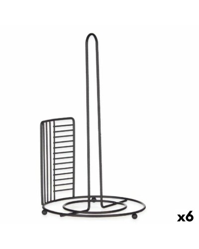 Keittiöpaperiteline Musta Metalli 18,5 x 31,5 x 18,5 cm (6 osaa)