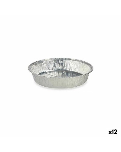 Moules à tarte ronds jetables en aluminium de 21,5 cm | Lot de 12 | Parfaits pour la cuisine et le four
