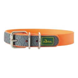 Collier Réglable Hunter Convenience pour Chiens Orange (38-46 cm, Robuste, Réfléchissant)
