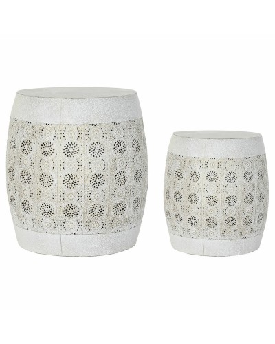 Table Console DKD Home Decor Blanc Multicolore Doré Métal 40x40x42cm
