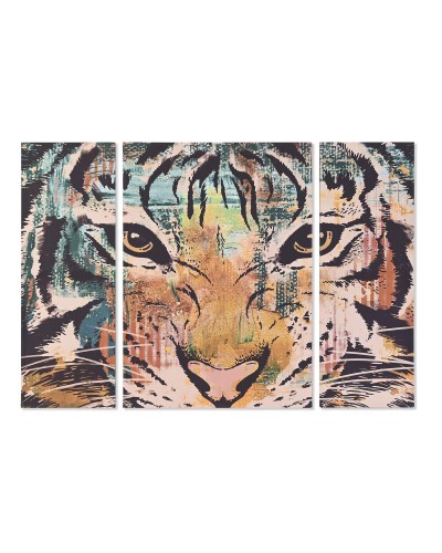 3-ramsset DKD Home Decor Kolonial Tiger 140 x 3,8 x 100 cm