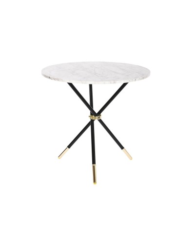 Bijzettafel DKD Home Decor Wit Zwart Gouden Metaal Hout MDF 80 x 80 x 76 cm