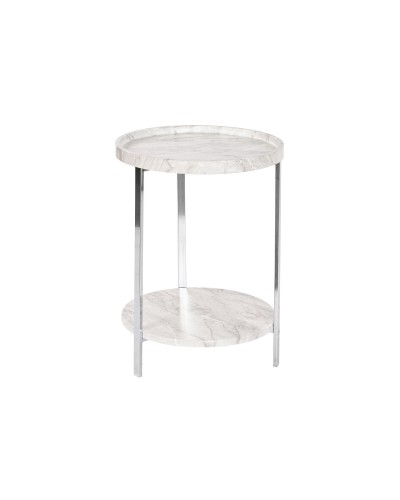Table Console DKD Home Decor | Blanc Argenté | Métal et MDF | Dimensions 40x40x53 cm
