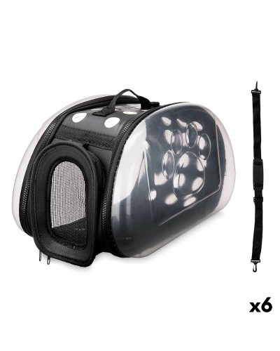 Transportín para mascotas Negro | 43x20x33 cm | Plástico resistente | Paquete de 6
