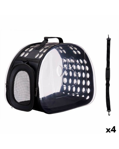 Cage de transport en plastique noire 43 x 20 x 33 cm, lot de 4
