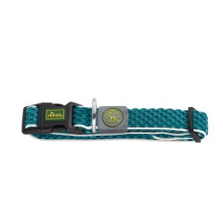 Collier Réglable Hunter Vario Basic pour Chiens, Fil Turquoise, 20 mm
