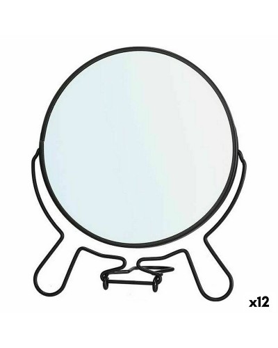 Magnifying Mirror Black Iron 15.5x18x1.5 cm
