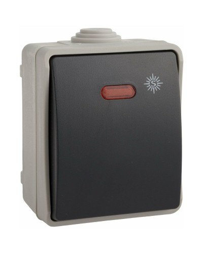 Interruttore Commutatore Solera 3320il, IP54, 6,5x8x5,5cm, Grigio