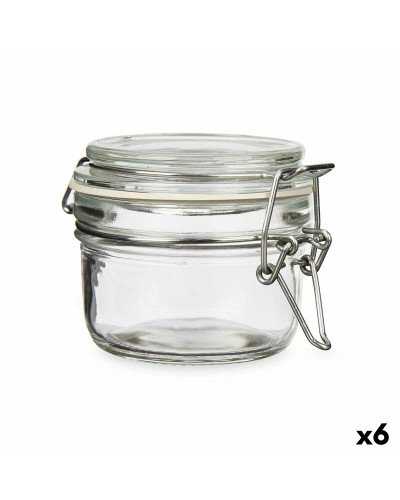 Transparent Vase Metal + Glass 120 ml (Set of 6) | Home Decoration
