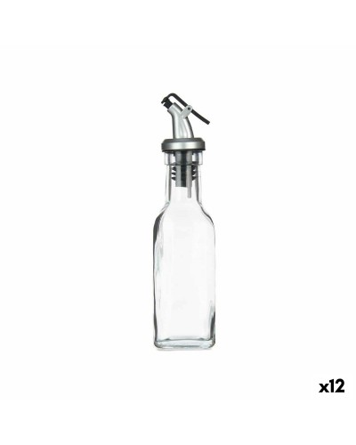 Oliera in Vetro Trasparente con Beccuccio in Acciaio Inossidabile da 180 ml (Confezione da 12)