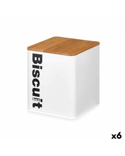 Keksi- ja kakkurasia Valkoinen Metalli 13,7 x 16,5 x 14 cm (6 osaa)