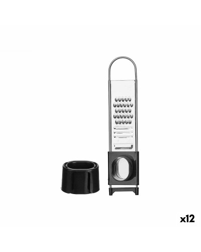 Multifunctionele Rasp Zwart Zilverkleurig 4,7 x 23 x 4 cm (12 Stuks)